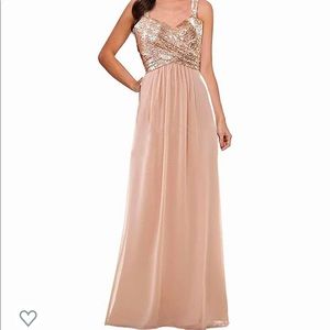 Rose Gold and Blush Bridesmaid dress